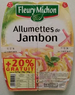 Allumettes de Jambon Fleury Michon 180 g (2 x 75 g + 30 g), code 3095758920103