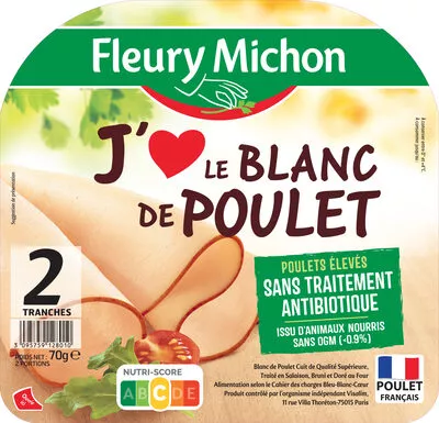 Blanc de Poulet J'AIME - 2 tr. Fleury Michon 70 g, code 3095759128010