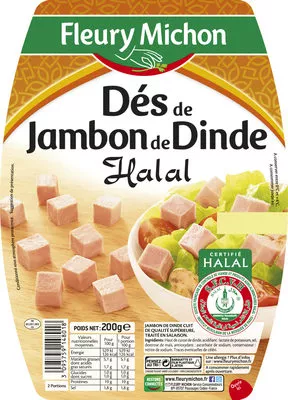 Dés de jambon de dinde Halal Fleury Michon 200 g, code 3095759148018