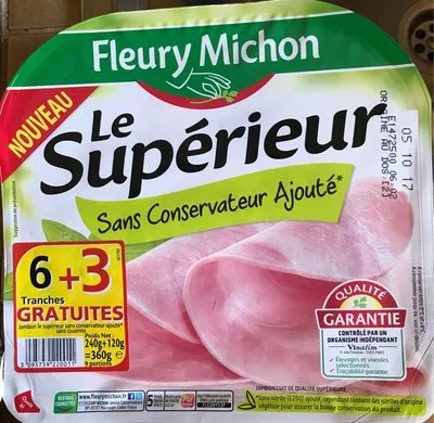 Jambon le superieur s.c. sans conservateur ajouté Fleury Michon 360 g, code 3095759220011