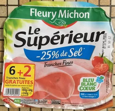 Jambon Le Supérieur Fleury Michon 240 g (180g+60g gratuit), code 3095759580016