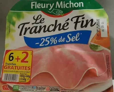 Le tranché fin -25% de sel Fleury Michon 240 g (180g+60g gratuit), code 3095759622013