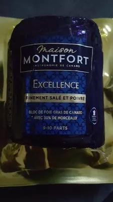 Bloc foie gras canard avec morceaux Maison Montfort 320g, code 3104544071087