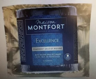 Bloc de foie gras avec 30% morceaux Maison Montfort 320g, code 3104544072046