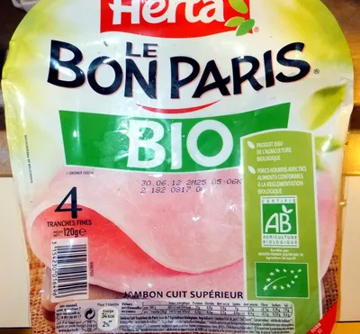 Le Bon Paris, BIO (4 Tranches Fines) Herta, Nestlé, Le Bon Paris 120 g, code 3154230016496