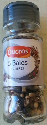 Poivre 5 baies entières Ducros 30 g, code 3166291531504