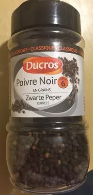 POIVR NOIR En grain force 6 Ducros 200 g, code 3166296203451