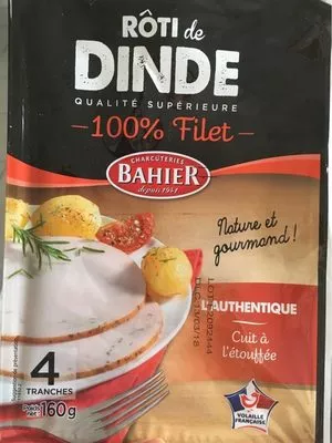 Rôti de dinde 100 % filet Bahier 160 g (4 tranches), code 3180050053106