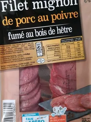 Filet mignon de porc au poivre fan d'apéro 90g, code 3180050136045