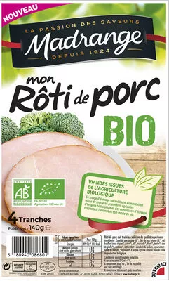 Mon Rôti de porc BIO Madrange 140 g (4 tranches), code 3180940086801