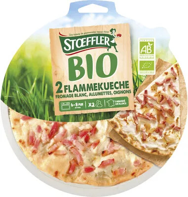 Flammekueche bio X2 fromage blanc allumettes oignons Stoeffler 240g, code 3180950046154