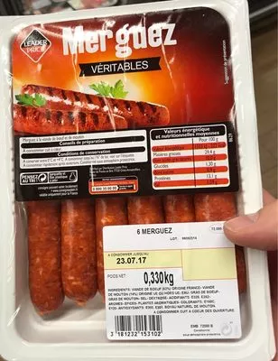 Merguez Veritables Epicées Leader Price , code 3181232153102