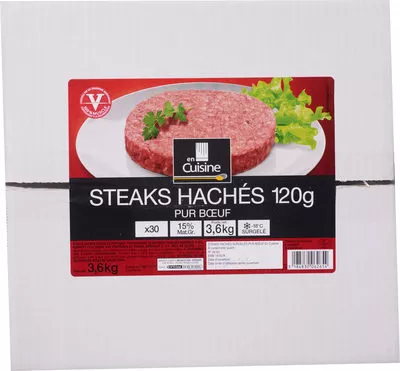 Steaks hachés 120g pur bœuf En Cuisine 3,6 kg, code 3184830062654