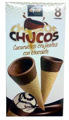 Chucos cucuruchos crujientes con chocolate Dicar 125 g, code 3215034827883