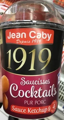 1919 Saucisses Cocktails pur Porc sauce Ketchup Jean Caby 180 g (et 25 g de sauce), code 3220120421807