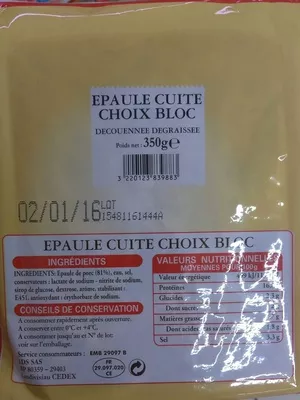 Epaule cuite choix bloc Sans marque, LDS 350 g, code 3220123839883