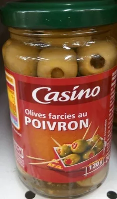 Olives farcies au poivron Casino 120 g, code 3222471098905