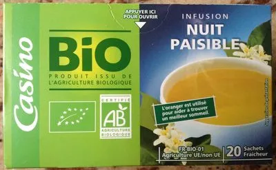 Infusion Nuit Paisible - 20 sachets fraîcheur Casino Bio,  Casino 30 g, code 3222472860877