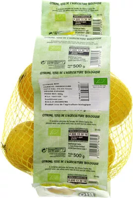 Citron jaune bio sachet Casino bio 500 g, code 3222473276165