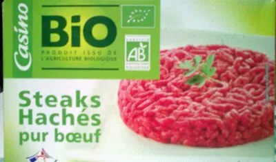 Steaks Hachés bio pur boeuf Casino Bio, Casino 4 x 100 g, code 3222473369812