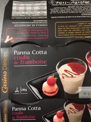 Panna Cotta coulis de framboises Casino Délices,  Casino 2 x 120 g, code 3222473443543