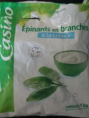 Epinards en branches à la crème Casino 1 kg, code 3222474112806