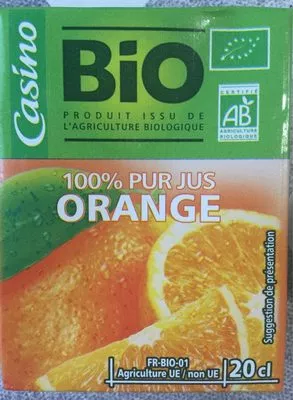 100% pur jus d'orange Bio Casino 6 x 20 cl, code 3222475120978