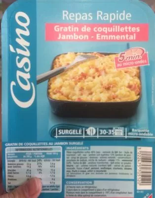 Gratin de coquillettes jambon emmental Casino 300 g, code 3222475705120