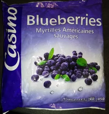 Blueberries Myrtilles Américaines sauvages Casino 450 g, code 3222476083999