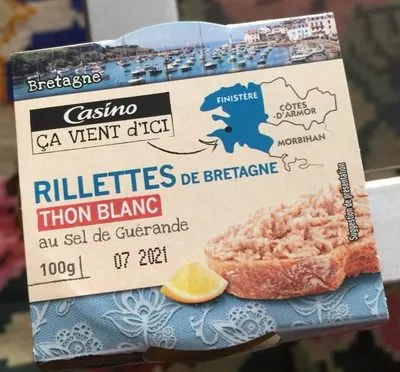 Rillettes de thon blanc au sel de Guérande Casino Ca Vient D'Ici, Casino 100 g, code 3222476288806