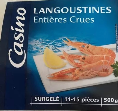 Langoustines entières crues Casino 500 g, code 3222476449061