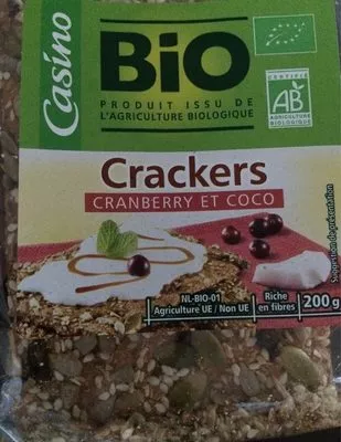 Crackers Cranberries Coco Bio Casino Bio,  Casino 200 g, code 3222476633101