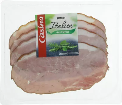 Jambon italien aux herbes avec couenne Casino 4 tranches (170 g), code 3222476754974