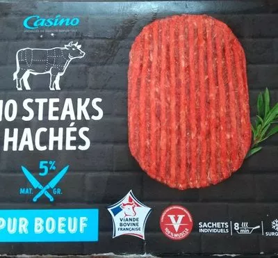 10 steaks hachés pur boeuf 5% MG Casino 10 x 100 g, code 3222477016125