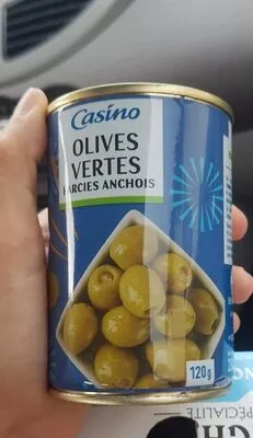 Olives vertes farcies anchois Casino 120 g, code 3222477110977