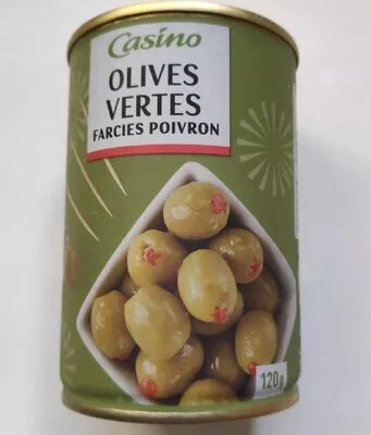 Olives vertes farcies poivrons Casino 120 g, code 3222477111042