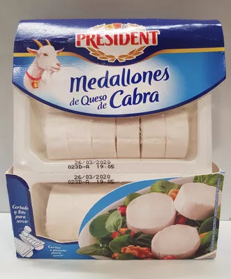 Queso fresco de cabra medallones Président 200 g, code 3228024910113