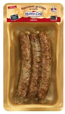 Saucisses grillées de volaille nature Maître Coq 160 g, code 3230890820458