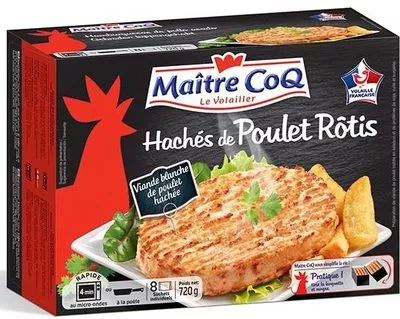 Hachés de poulet rôtis 720g étui Maître Coq 720 g, code 3230890843921