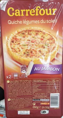 Quiche légumes du soleil au jambon Carrefour 250 g, code 3245411254568