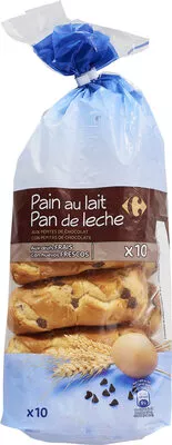 Pain au lait aux pépites de chocolat Carrefour 350 g, code 3245412051661