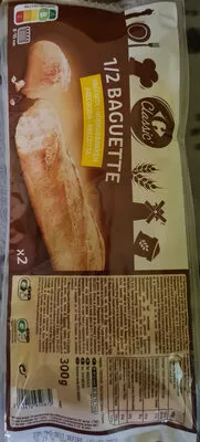 Demi-baguettes précuites Carrefour Classic 300 g, code 3245412950872