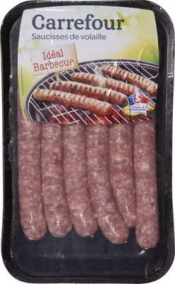 Saucisses de volaille Carrefour 300g, code 3245413330338