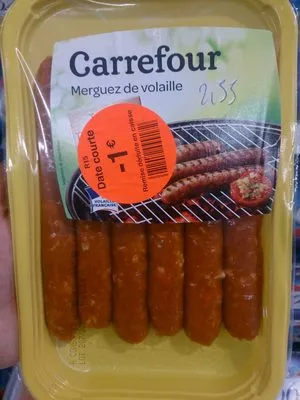 Merguez de volaille Carrefour 300 g, code 3245413330352