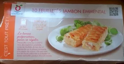 10 feuilletés Jambon Fromage Emmental Toupargel 10 * 65 g (650 g), code 3248481002251