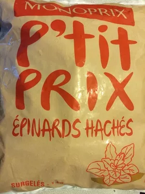 Épinards surgelé Monoprix 1 kg, code 3248650152183