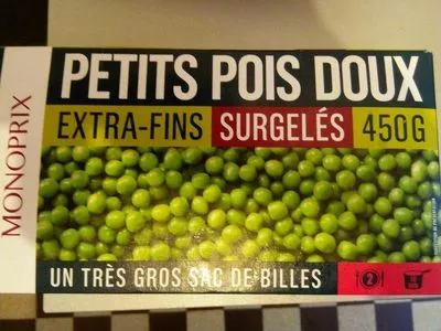 Petits pois doux extra fins Monoprix 450 g, code 3248650166654