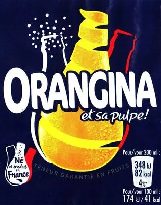 Orangina et sa pulpe. Orangina, Schweppes 50 cl, code 3249760011148