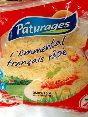 L'emmental français râpé Páturages 3 * 70 g (210 g), code 3250390011613