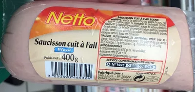 Saucisson cuit à l'ail blanc Netto 400 g, code 3250390465324